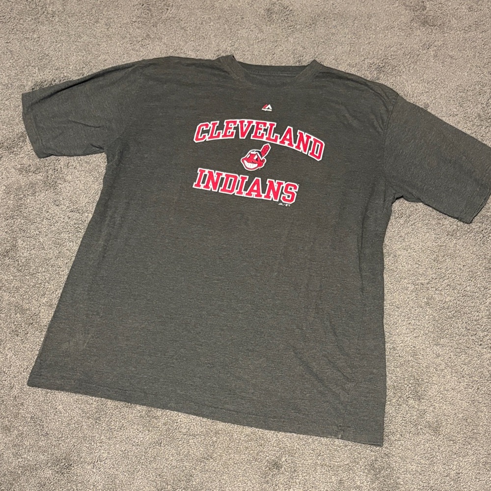 Majestic Cleveland Indians Charcoal Tee